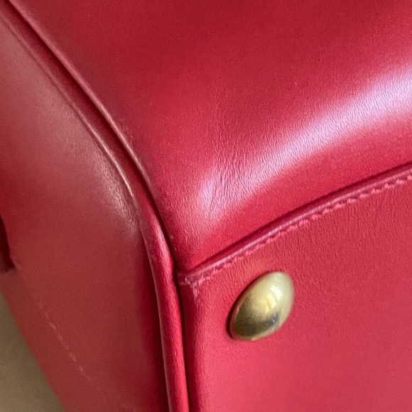 Saint Laurent Boston Bag Crossbody Red Smooth - Picture 7 of 15